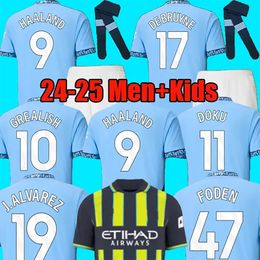 24 25 Soccer Jerseys HAALAND DE BRUYNE PHILLIPS MANS CITIES GREALISH FERRAN MAHREZ FODEN BERNARDO JOAO CANCELO Z RODRIGO Football Shirt Men Kids Kit Sets Uniforms