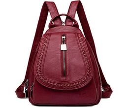 Outdoor Bags Women Leather Backpacks Zipper Female Chest Bag Sac A Dos Travel Back Pack Ladies Bagpack Mochilas School For Teenage5799052