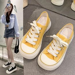 Casual Shoes 2024 Spring/Summer Fashion Korean Edition Simple And Versatile Board For Women Wearing Ugly Cute Big Head Canva