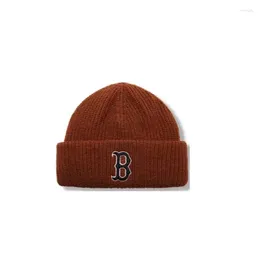 Ball Caps 2024 Winter Adult Letter Embroidered Woolen Hat Couple Knitted Versatile For Men And Women Cold