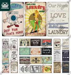 Decor Laundry Sign Vintage Funny Metal Plaque Tin Sign Pin Up Girl Wall Decor Home Laundry Room Washroom Wall Decoration1346972