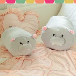 Plush Dolls 35cm/45cm Super Soft Hippo Plush Pillows Cute Stuffed Hippo Toys Cartoon Animal Dolls Sofa Cushion Kids Girls Christmas Gifts H240521