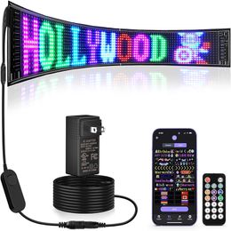 LED Scroll Signage, Flexible 12V LED Store Signage with Remote, Bluetooth App Control Custom Text Pattern Animated LED Display