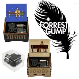 Decorative Figurines Wooden Wind Up Music Box Forrest Gump Musical Theme Mechanical Movement 18 Note Special Birthday Gifts Movie Fans