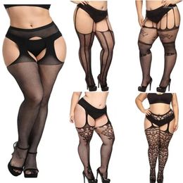 Women Socks Plus Size Thigh High Black Stockings Large Stocking Tights Knee For Over Sock Sexy Fishnet Pantyhose White