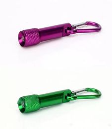 Portable hiking camping Mini LED flashlight key ring Aluminium alloy mountaineering buckle2091384