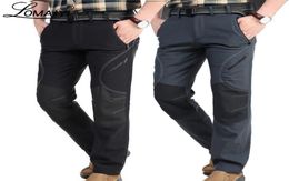 Men039s pantaloni casual caldi invernali uomini pantaloni in pile nera maschi pantaloni anomalia pantaloni militare militare impermeabile5307289