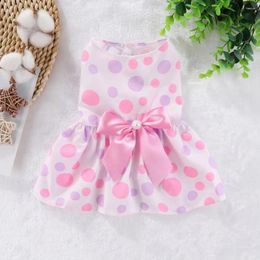 Dog Apparel Stylish Pet Dress With Bow Detail Elegant Princess Dresses For Dogs Soft Chihuahua Clothes Bowknot Cute Wedding