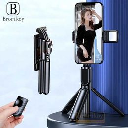 Selfie Monopods Mini selfie stick with fill light foldable tripod wireless Bluetooth remote control shutter suitable for Huawei Android iPhone smartphone d240522