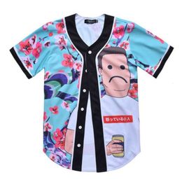 Baseball Jersey Men Stripe Short Sleeve Street Shirts Black White Sport Shirt XAT1001 567e3