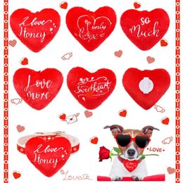 Dog Apparel 60/80PCS Valentine's Day Pet Grooming Wholesale Bows Cat Plush Collar Charms Slidable Heart Bowtie For Dogs Supplies