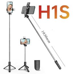 Selfie Monopods Foldable mini tripod selfie stick with fill light Bluetooth compatible remote shutter extendable stick suitable for Huawei iPhone d240522