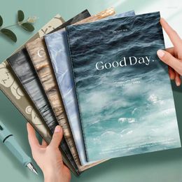 4Pcs A5 B5 Sewn Notebook Thickened Travellers Minimalist Wave Good Day Diary Book Stationery