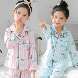 Pajamas Childrens Pajamas 2024 Autumn Spring Girls and Boys Pajamas Baby Clothing Animal Cartoon Family Clothing Cotton Childrens Pajamas WX5.21 WX5.21