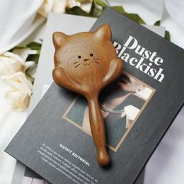 Cat shaped air cushion hair comb exquisite decoration cute and smooth hair brush long handle anti-static scalp massage comb 240510