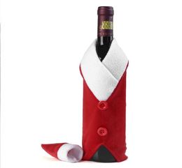 Christmas Santa Clause Button Wine Bottle Cover Holder Gift Bag Home Party Decor Festival Xmas Dinner Party Decor Drop3807082