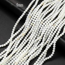 1 String 4/6mm Natural White Mother of Pearl Shell Lustre Through Holes Spacer Bead DIY Necklace Bracelet Jewellery Make Accessory