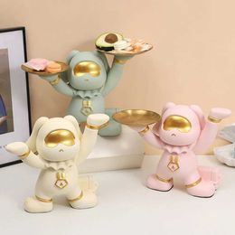 Action Toy Figures Home Decor Rabbit Statue Shelf Tray Living Room Ornament Key Storage Candy Decorations Sculpture Craft Gifts Figurine H240522