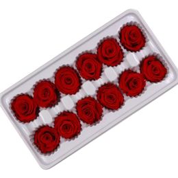 Beautiful Forever Flower Rose 23 cm Natural DIY Floral Arts 12pcsBox Romantic Mini Immortal Roses Flowers Head for Valentine0532318231055