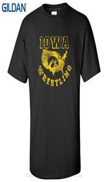 Whole discount Hip Hop Clothing Cotton Short Sleeve T Shirt Iowa Usa Wrestling Hawkeyes University Of Iowa T shirt4620653