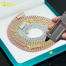 Pass Tester 10Mm Gold Plated Link Hip Hop Jewelry Iced Out Diamond Vvs Moissanite Necklace Cuban Chain