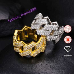 Dropshipping Vvs Moissanite Ring 925 Sterling Silver Rings for Men 18k Gold Plated Fine Fashion Jewellery Diamond for Women Men