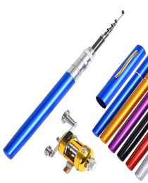 Fishing Rod Reel Combo Kit Set Mini Portable Pocket Pen Pole And Aluminium Alloy 1m Boat Rods6086779