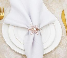 Napkin Rings Serviette Circle Solid Colour Clip Alloy Long Lasting Useful Xmas Metal Snowflake Holder Buckle6946578