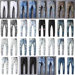 Pierre Designer Distressed Straight-leg Mens Jeans - Stretch Denim with Biker Holes Skinny Fit Elastic in Blackh8vf