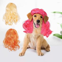Dog Apparel Pet Wig Set Halloween Cosplay Props Headdress Bandana Funny Clothes Transformer Costume Accessories