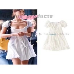 Boho Loveshackfancy Autumn Dress Beige Short Sleeve Ruffles Slim Holiday Ins Bloggers Special Interest Mini Dress Women9703096 931