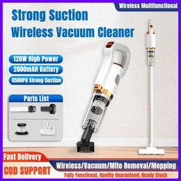 Robotic Vacuums Multifunctional USB Wireless Handheld Vacuum Cleaner Strong Suction Electric Cordless Sweeper Home Car Remove Mites Dust Cleaner J240518