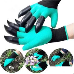 Other Garden Supplies Breathable Waterproof Gloves With Claws For Digging Planting Ing Yard Work Drop Delivery Home Patio Lawn Dhdas