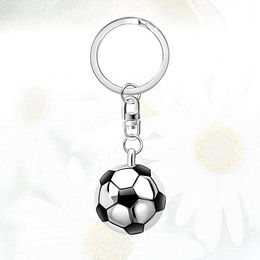 12 Pcs Creative Key Ring Soccer Ball Keychain Fob Metal Keyring Football Semicircle