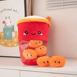 Plush Dolls Plush Pudding Bag Filled Cat Claw Toy Animal Bubble Tea Candy Bag Christmas and Birthday Gift H240521 CMYA