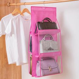 Storage Bags Home Hanging Handbag Organiser For Wardrobe Closet Transparent Bag Door Wall Sundry Shoe With Hanger Pouch Organise