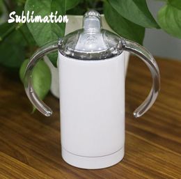 DIY Sublimation 12oz Straight tumblers with Handles Stainless Steel Cup Double Walled Baby Sippy Slim Tumbler Insulated Vacuum Wat2550517