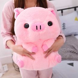 Plush Dolls Soft Kawaii Love Pink Pig Plush Pillow Filled with Super Cute Round Pig High Quality Childrens Doll Gift H240521 ZYH3