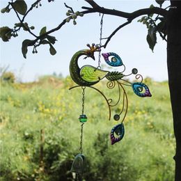 Decorative Figurines 2024 Colorful Peacocks Pendant Bell Wind Chimes Indoor Balcony Outdoor Garden Decor Hanging Decoration Ornament