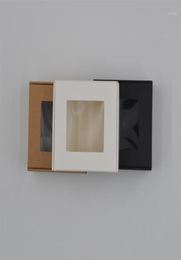 100pcs Whole paper gift boxblack kraft paper packaging boxhandmade soap box with windowwhite craft candy boxes 4 sizes13496827