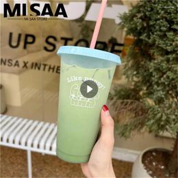 Mugs Kids Water Bottle Cup With Straw Portable Creative Kawaii Wholesale Christmas Gift Plastic Tumbler Cute Drink Cold Cups