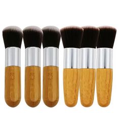 Professional Bamboo Foundation Brush Powder Concealer Blush Liquid Foundation Blush Angled Flat Top Base Liquid Cosmetics FY5572 97716610