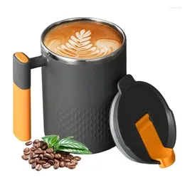 Mugs Thermal Coffee Mug 450ml Double Layer Stainless Steel Tumbler With Lid And Handle For Milk Ice