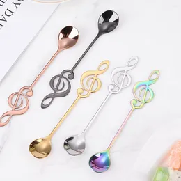 Coffee Scoops Multipurpose Musical Notes Spoon Stainless Steel Easy To Clean Stirring Cup With Comfortable Handle