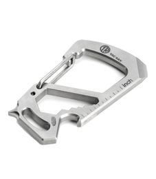 Carabiner Keychain 100 Titanium Multitool Edc Survival Tactical Gear 12 Tools in 1 Bottle Opener Wrench Screw Driver Key9176962