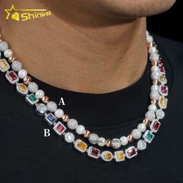 Rapper 8mm 10mm Hip Hop Necklace Sterling Sier VVS Diamond Link Chain Moissanite Jewelry for Man Women