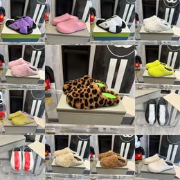 mens designer slides Fussbett Sabot womens sandals Comfort Fur Clog Raffia Beach Summer Loafers Long Leather Shearling Jacquard Slip On Slipper Fuzzy Fur Size 35-45
