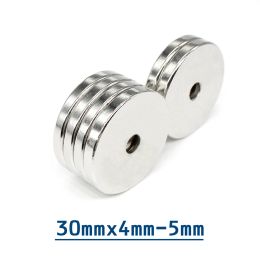 1/2/5/10/15/20PCS 30x4-5 Round Rare Earth Neodymium Magnet 30*4 mm Hole 5mm 30x4 Disc Countersunk Strong Magnet 30x4-5mm 30*4-5