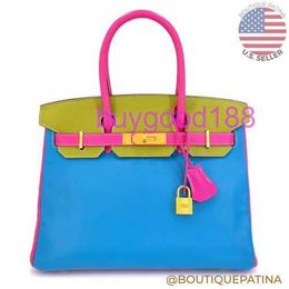 Aa Biriddkkin Delicate Luxury Womens Social Designer Totes Bag Shoulder Bag Special Order 30cm Brushed Gold Pink Green Blue Bag 68121 Fashion Womens Bag