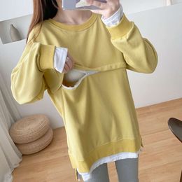 Women's Nursing Tops Spring And Autumn Maternity Long Sleeve Casual T-shirt Breastfeeding Clothes For Pregnant Women L2405